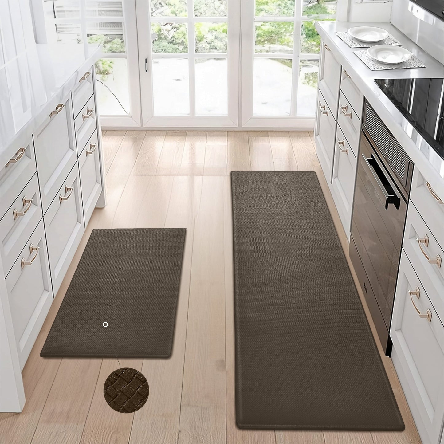 Anti-Fatigue Waterproof Kitchen Mat – 2-Piece Non-Slip Comfort Set