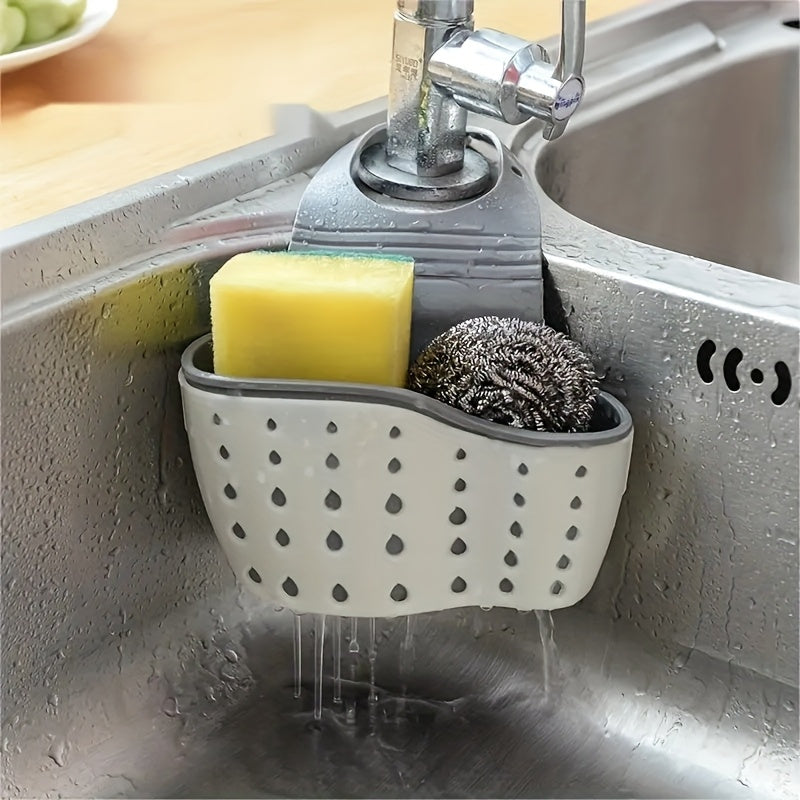Multi-Functional Hanging Sink Organizer – Draining Basket for Sponges, Utensils & Produce